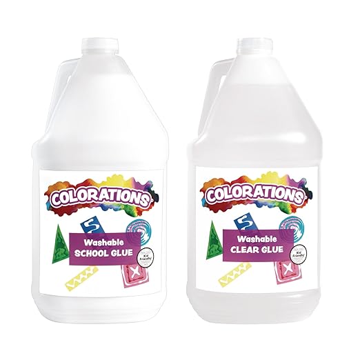 Colorations White & Clear Liquid Glue, 1 Gallon of Each -WHCLRGLU