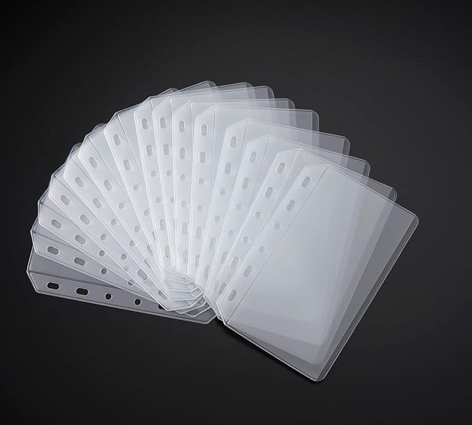 15pcs A7 Mini Binder Pockets with No Zippers, Zipless Budget Envelopes for Cash System, A7 Binder Pouch for 6 Ring Binder, Money Folder Organizer for Cash.