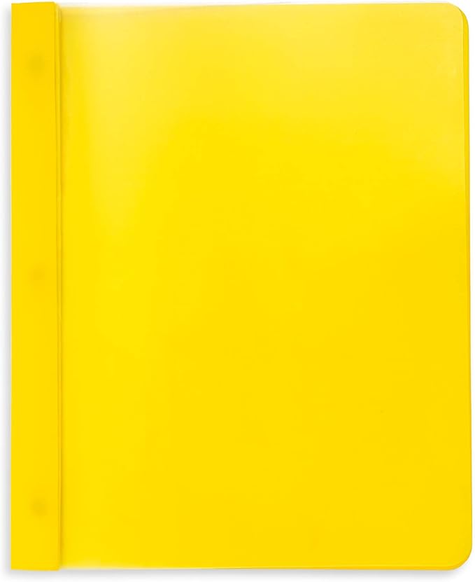 Blue Summit Supplies Assorted Color Plastic Report Covers with Prongs, 3 Prong Clear Front Report Cover for Presentation, Document, Red, Orange, Yellow, Green, Blue, 25 Pack