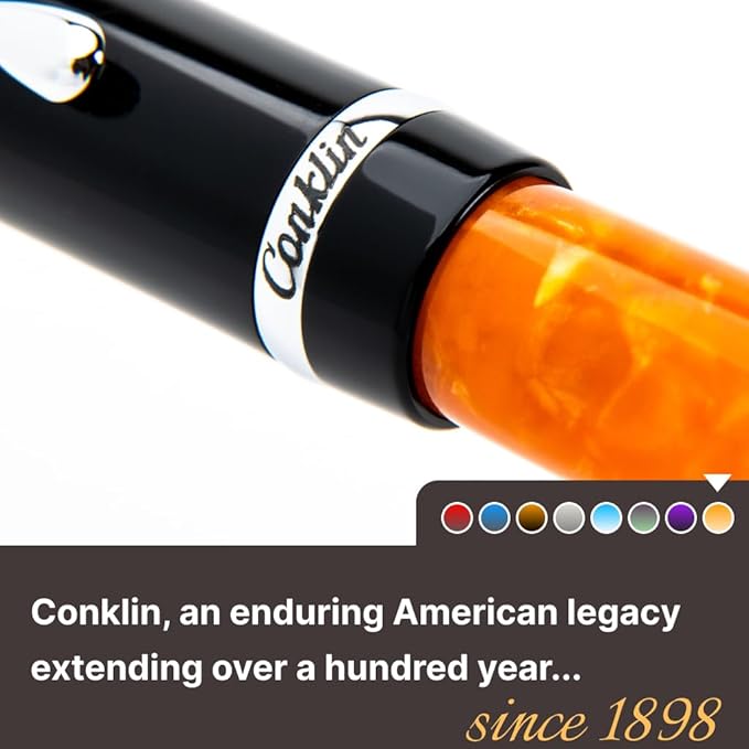 Conklin Duragraph Fountain Pen Orange Nights - Stub Nib, Premium Writing Tool for Calligraphy & Signatures