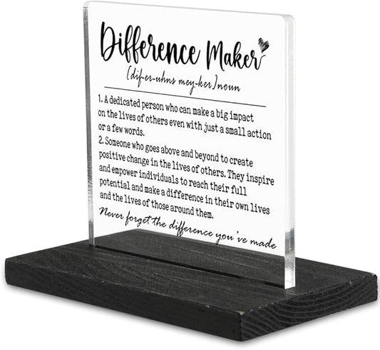 Thank you Appreciation Gifts for Coworkers Mentor Teacher Nurse, Going Away Gift Retirement Gift for Coworker Boss, New job Gift for Colleague Friend Sister, Difference maker Desk Decor-DX149