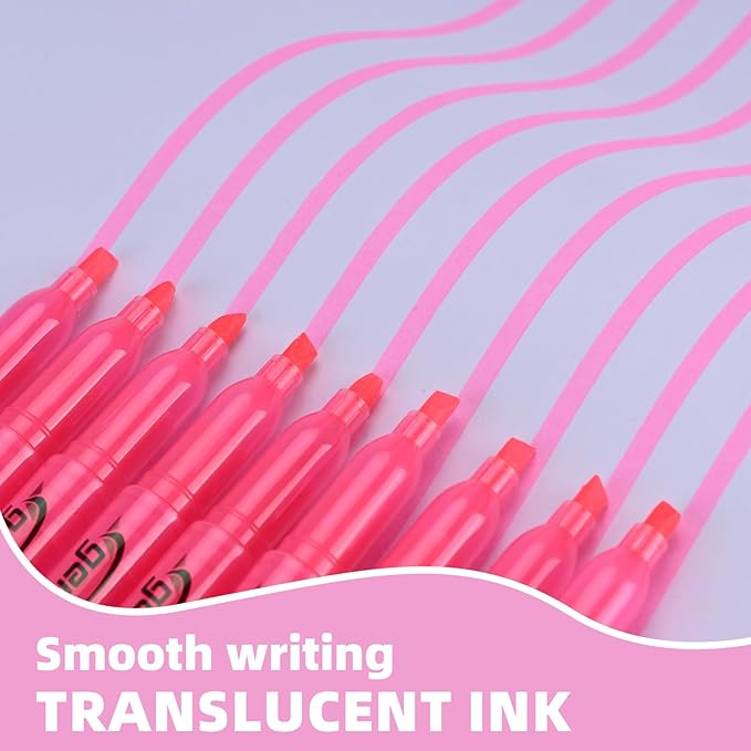 Highlighters 36 Pack, Chisel Tip Pink Highlighter Bright Colors, Quickly Drying, Perfect for Students Kids Adults Highlighting in Classroom, School, Office