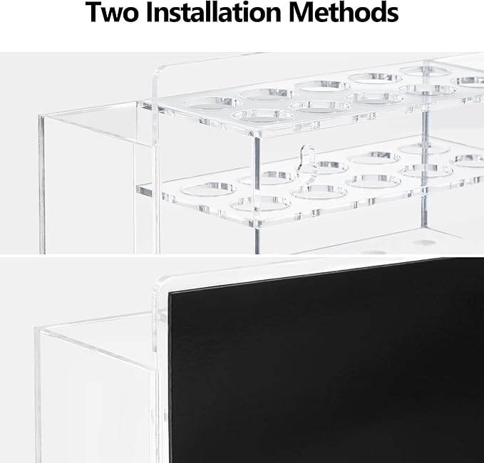 Magnetic Dry Erase Marker Holder Wall Mount, Acrylic 10 Slots Whiteboard Marker Holder for School, Office and Home, Eraser and Whiteboard Cleaner Not Included, Clear