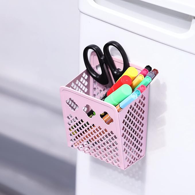 Magnetic Pencil Holder - Magnetic Locker Organizer, 1 Pack Pen Holder Locker Accessories for School and Office (1 Pack Pink)