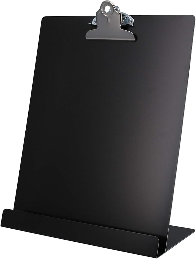 Saunders Free Standing Clipboard and Tablet Stand, 1" Clip Capacity, Letter Size: Holds 8.5 x 11 Sheets, Black