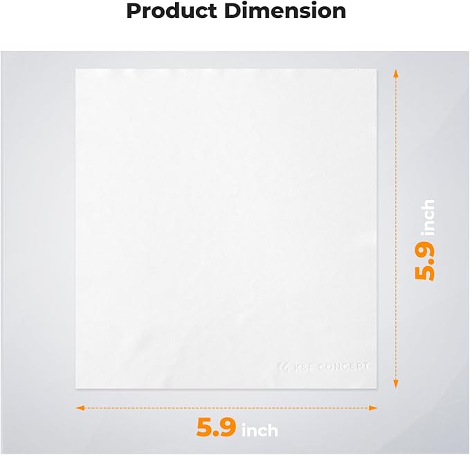 K&F Concept 20 Pack Microfiber Cleaning Cloths, 6x6in Glasses Cleaning Cloths, Premium Camera Lens Cloth for Photography, Glasses, Screens & More