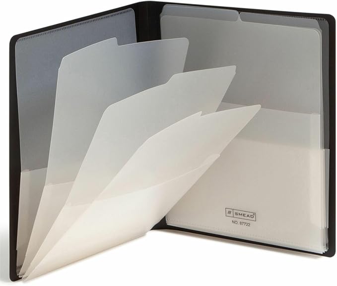 Smead Organized Up Multi Pocket Organizer, Eight Pockets, Letter Size, Black