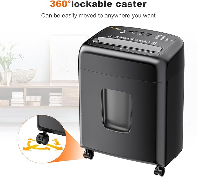 Bonsaii 8 Sheet High Security Micro Cut Paper Shredder with 4 Gallon Pullout Basket, Credit Cards/Mail/Staples/Clips Shredder for Home Office Use (C206-G)