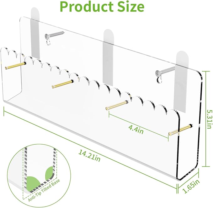 Brochure Holder Wall Mount, 2 Pack Acrylic Modular Flyer with Adjustable Magnetic Golden Bolt, Wavy Lace Pamphlet Display Stand for Organizer Trifold Flyer, Document, Leaflet, 3 Slots