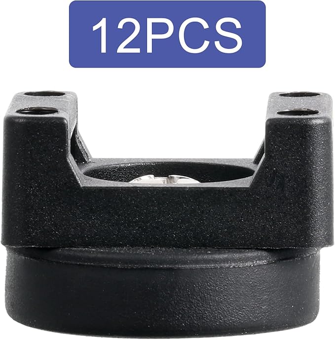 Yookeer 12 Pcs Magnetic Zip Tie Mount Base Black Magnetic Cable Clips Wire Holder Multipurpose Cable Ties Management Base Electrical Supplies for Wire (22 mm)