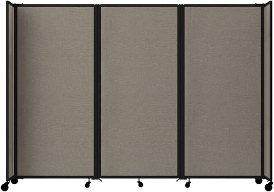 Versare Room Divider 360 Portable Wall Partition | Folding Panels | Large Freestanding Divider | Locking Wheels | Temporary Room Separator