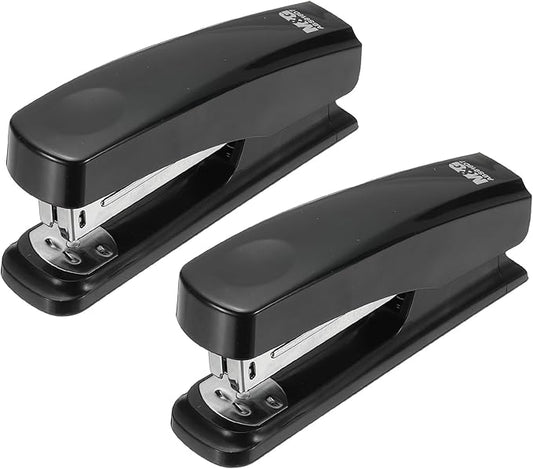 M&G Office Desktop Stapler, 25 Sheet Capacity Basic Staplers Jam Free Standard Stapler Office Accessories Supplies with Two Binding Modes for Home Office Classroom, Black, 2 Pcs