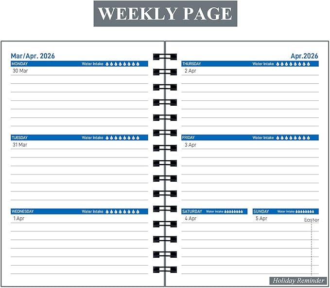 Daily Planner 2025-2026, Weekly and Monthly Planner 2025-2026 Academic Year, July 2025-December 2026 Calender Planner, 8.2"×5.5", 18 Months (JUL.2025-DEC.2026 Gray)