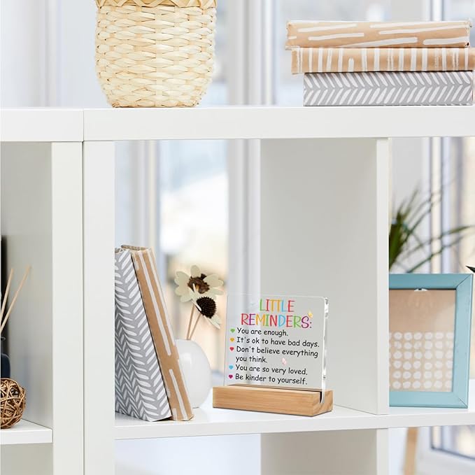 Inspirational Gifts Acrylic Sign with Wood Stand, Employee Appreciation Gifts Bedroom Office Living Room Desk Cubicle Table Shelf Decor, Encouragement Gifts for Women Coworker Friends Mom