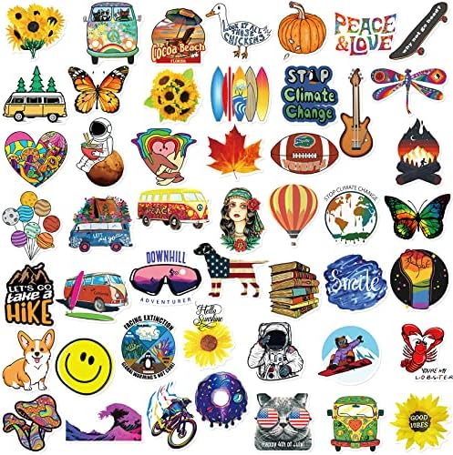 100 PCS Water Bottle Stickers for Kids Teens Girls Adults, Aesthetic Cute Vinyl Waterproof Vsco Cool Stickers, Laptop Scrapbook Skateboard Computer Car Sticker Packs