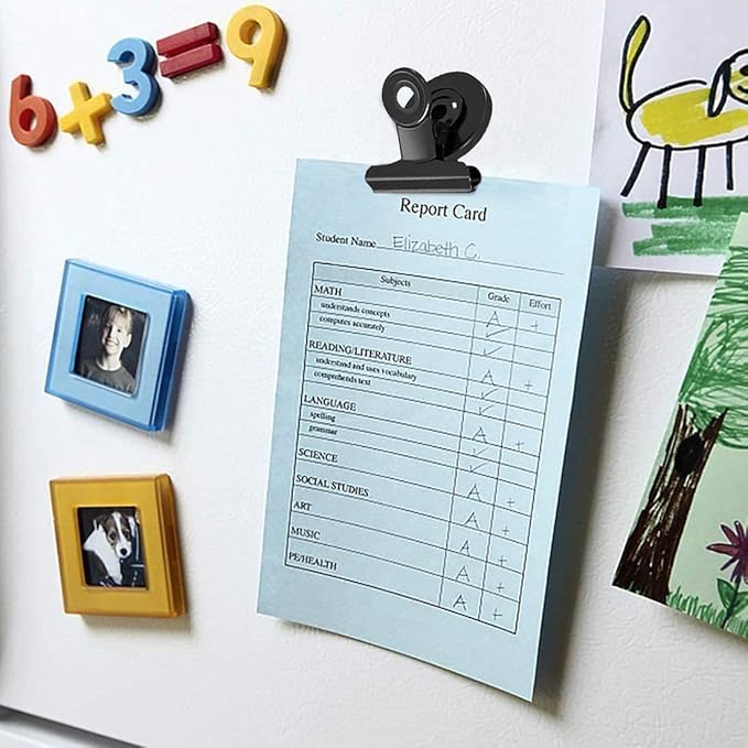 VNDUEEY 12 Pack Black Refrigerator Magnets Fridge Magnet, Magnetic Clips for Whiteboard, Magnet Clips Heavy Duty for Kitchen & Office Home Organizing