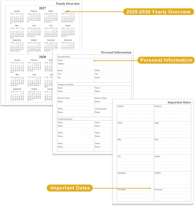 2026-2030 Monthly Planner - 60 Month PLanner Calendar from January 2026 to December 2030, 5 Year Planner 2026-2030 with Flexible Cover, Inner Pocket, Perfect for Home | School | Office, 8.5" x 11", Black