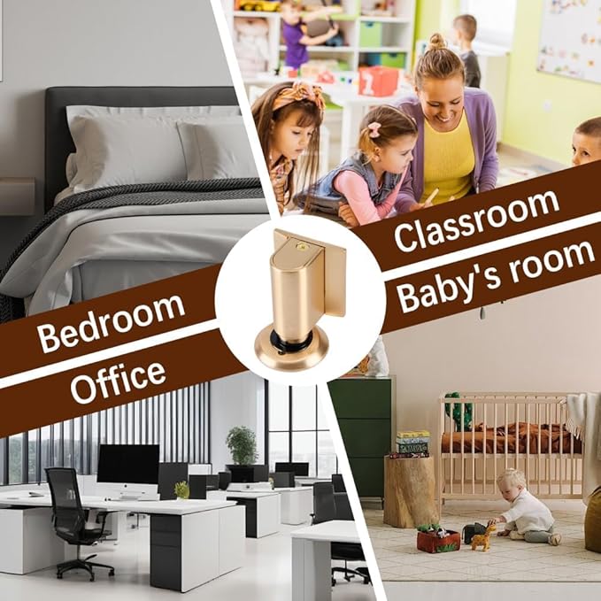 2026 New Door Wedge Stopper, Magnetic Doors Stoppers for Bottom of Door, No Drill Invisible Doorstops for Inside Door, Heavy Duty Magnetic Doors Catch Holder to Keep Doors Open (Silver)