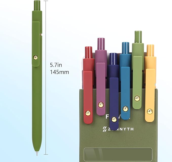 FIOVER 12Pcs Gel Pens, 0.7mm Medium Point Smooth Writing Pen, Black Gel Ink Journaling Supplies for Note Taking, Cute Aesthetic Office School Supplies Gifts for Women(12PCS Black Ink)