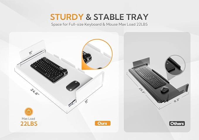 Claiks Standing Desk with Keyboard Tray, Electric Standing Desk Adjustable Height, 55x24 Inches Sit Stand up Desks with Splice Board, Raising Desks for Home Office, White