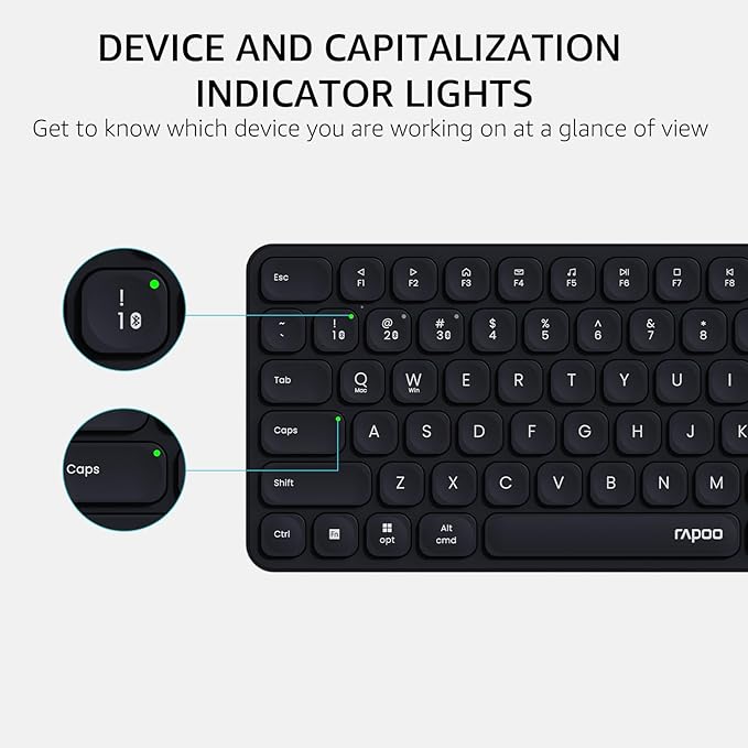 Rapoo Wireless Keyboard and Mouse Combo, Blade-Series E9310M 99-Key Ultra-Thin Keyboard and M300G Silent Mouse, Support 4 Devices, Quiet, Compact, Battery Powered, for Windows/Mac/Linux/Chrome