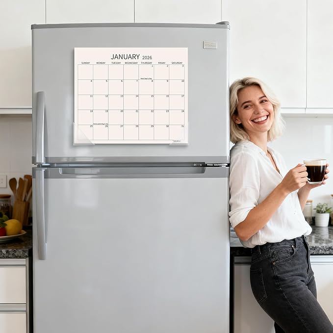 Magnetic Refrigerator Calendar 2026-2027, Monthly Magnet Fridge Calendar Jan 2026 to Jun 2027, Large 13 x11 inch, Easy Organizing