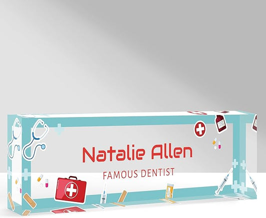 Custom Name Plate for Desk, Personalized Acrylic Office Name Sign with Name & Title, Elegant Desk Decor for Women Men, Employee Appreciation Gift (Doctor-Nurse-1)