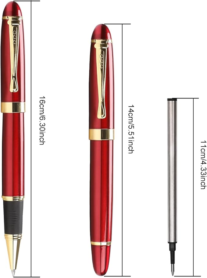 YIVONKA Luxury Ballpoint Pens Nice Ball Pen Best Gift for Men Professional Executive Office BallPens Classy Gift Box Ballpoint Black Refill Line width 0.5mm (Red)