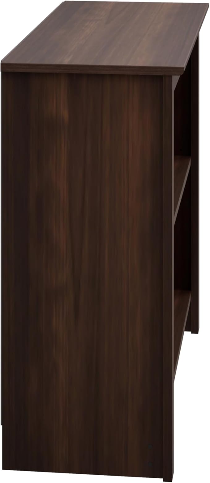 Prepac Sonoma 2-Tier Bookcase 29"H with 1 Adjustable Shelf, Espresso Storage Cabinet, Modern Display Cabinet, Bookshelf with Storage Shelves for Home Office, Living Room, Bedroom Organizer