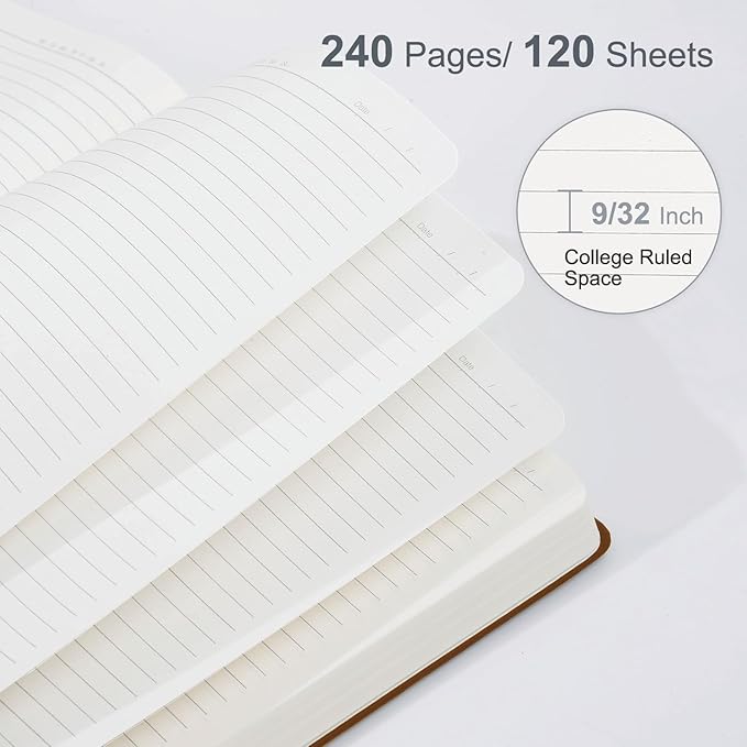 COMIX 3 Pack B5 Lined Journal Notebooks, 240 Pages, 6.9 x 9.8 Inches, Black, Hardcover Journaling Notebooks for Men & Women- Fits for Office, Business, School, Notes Taking & Writing