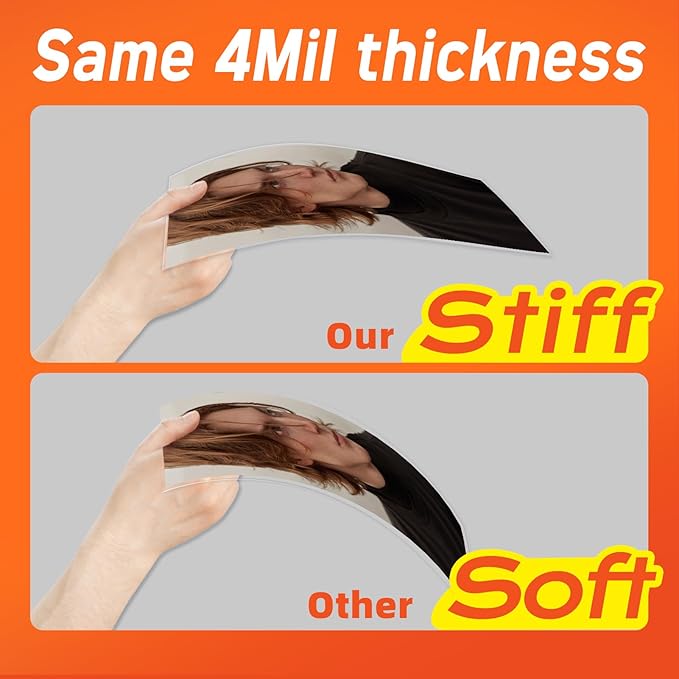 Self Adhesive Laminating Sheets,4Mil 8.5x11inches,Bulk Package 100Sheets Self Sealing Laminating Sheets, Self Adhesive Contact Paper,Clear Laminate Sheets for Stickers,No Machine Needed