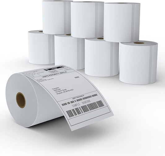 MFLABEL® 8 Rolls of 450 Labels 4x6 Direct Thermal Shipping Labels for Zebra 2844 ZP-450 ZP-500 ZP-505