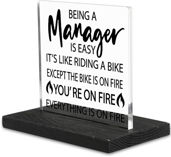 Manager gifts Funny, Thank You Appreciation Gifts for Manager, funny project manager gifts, Leadership Gifts Promotion Gift for Manager, Office Home Best Manager Gifts Decorative Signs-DX337