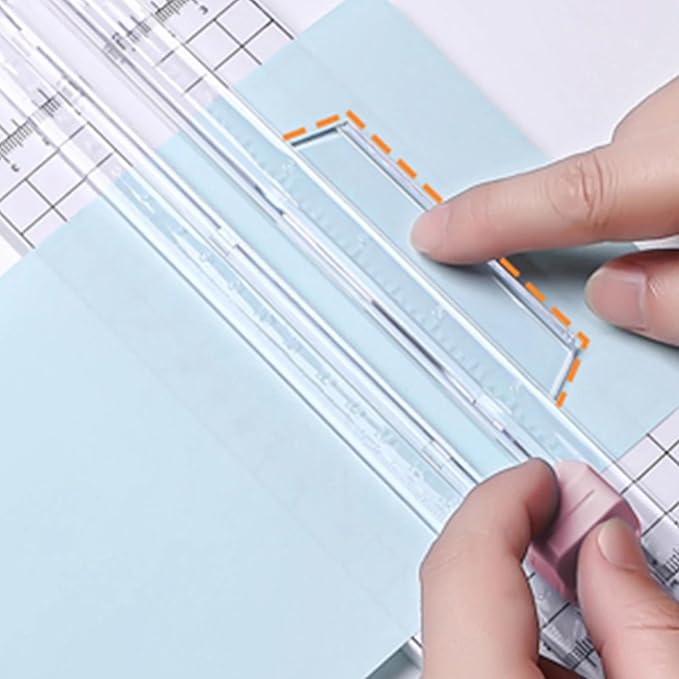 4-in-1 Multi-Function Paper Trimmer,Bidirectional Papers Cutter,Bidirectional Rotary Paper Cutter for A4/Photo/Card, for Daily Manual and Office Use (Blue)