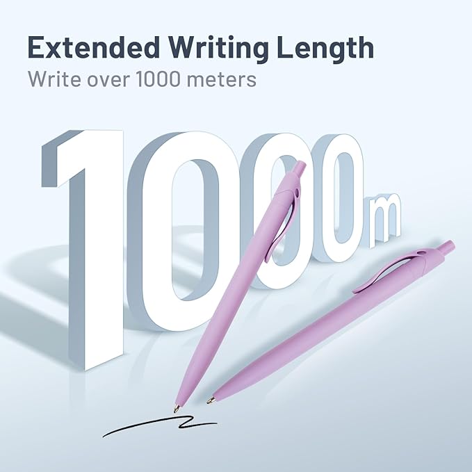BallPoint Pens, 100 Pack (BLACK Ink), Bulk Pens, Purple Barrel,Click Pens for Office Home and School, Retractable Ballpoint Pens, Medium Point, 1.00MM (Purple)
