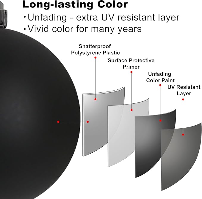 Black 2.5" Christmas Balls Christmas Tree Decoration Ornaments Shatterproof Hanging Balls for Birthday Halloween Holiday Wedding Decorations Set of 24pcs