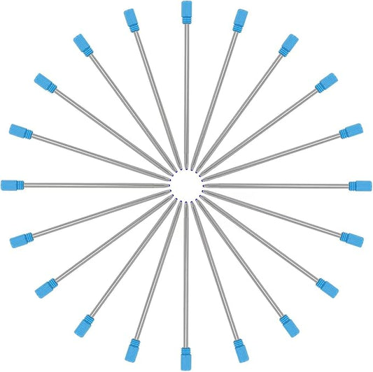 Refill 2.75" (20pcs) Replaceable Ballpoint Pen Refill, Blue Ink 1mm midpoint Metal Refill (Blue Refill)