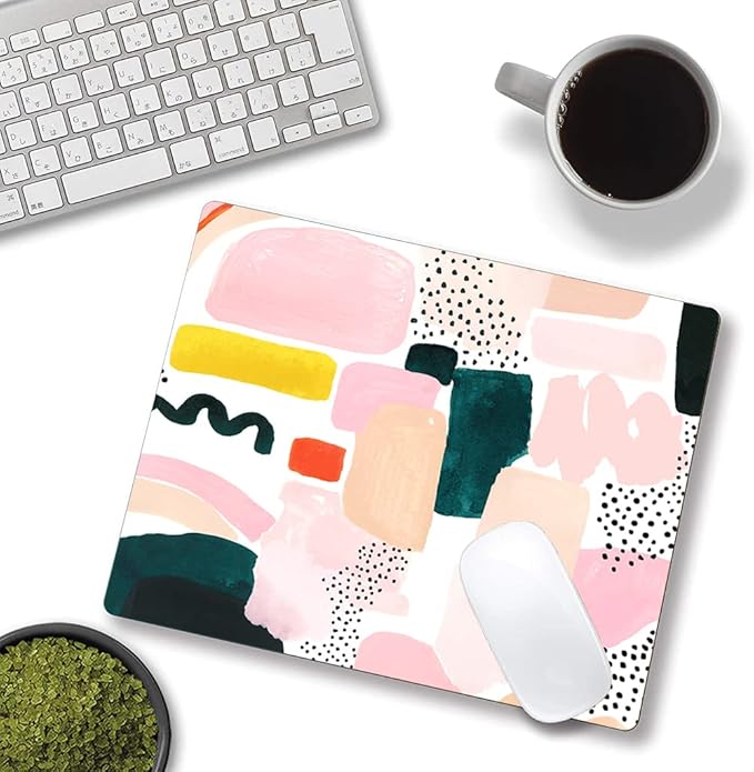 Mouse Pad, Abstract Graphic Design Mouse Pad, Washable Square Cloth Mousepad for Office Laptop, Non-Slip Rubber Computer Mouse Pads for Wireless Mouse, Cute Mouse Pads for Desk