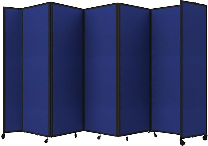 Versare Room Divider 360 Portable Wall Partition | Folding Panels | Large Freestanding Divider | Locking Wheels | Temporary Room Separator