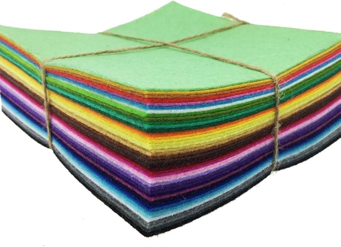 flic-flac 42pcs 12 x 12 inches (30cm*30cm) Felt Fabric Sheet Assorted Color Felt Pack DIY Craft Squares Nonwoven