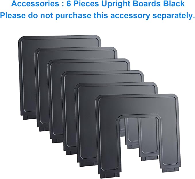 6 Pieces Upright Boards, Accessory Parts of Expandable File Folder Holder, Black