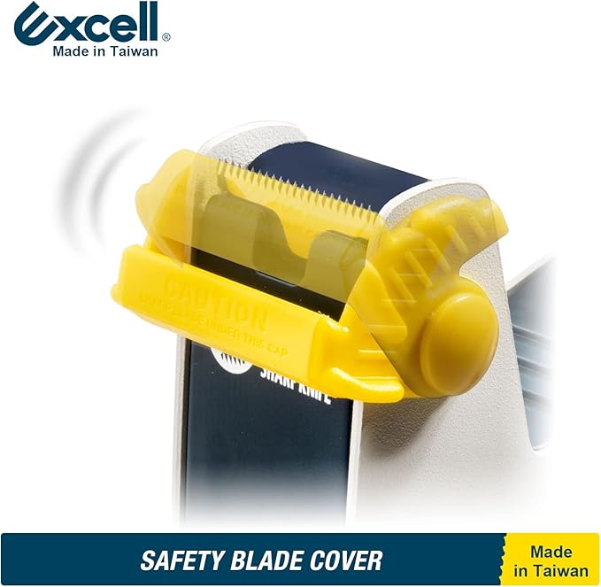 Excell ET-117 Heavy Duty Steel Desk Tape Dispenser (1" Wide) with Safety Blade Cover, Desk Top Dispenser for Home,Office, Shop, Retail Store and Warehouse Wrapping Purpose