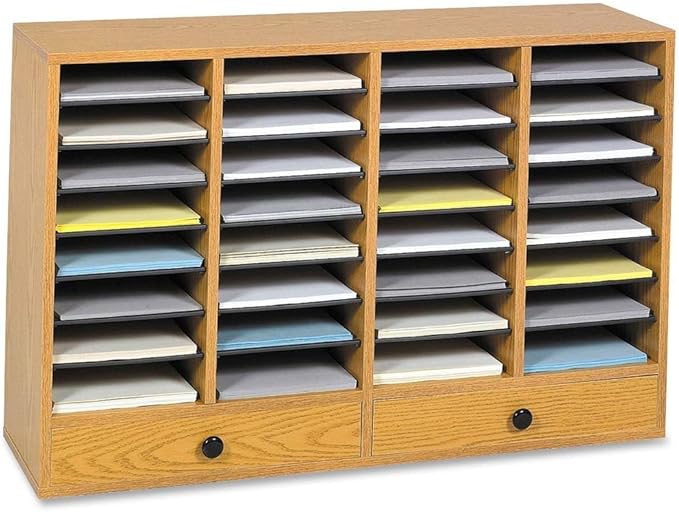 Safco, SAF9494MO, Adjustable Compartment Literature Organizers, 1 Each, Oak