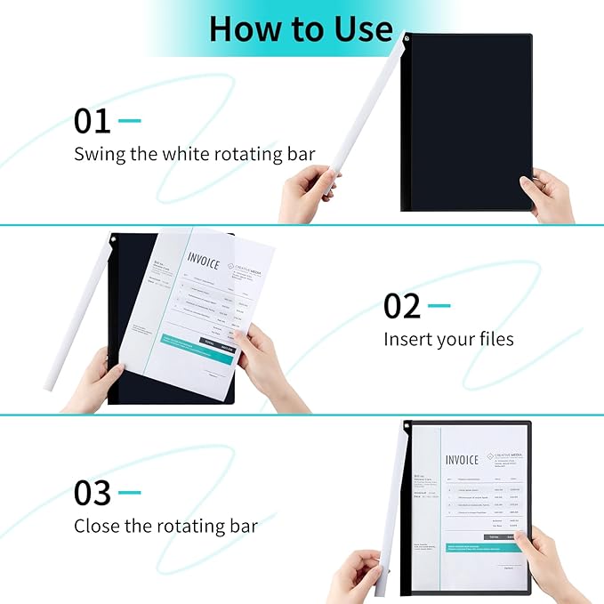 5PCS Clear Report Covers with Swing Clip, Professional Clear Front Presentation Folders Resume Folder, 30 Sheets Capacity A4 Size File Document Organizer, No Punch Needed (Black)