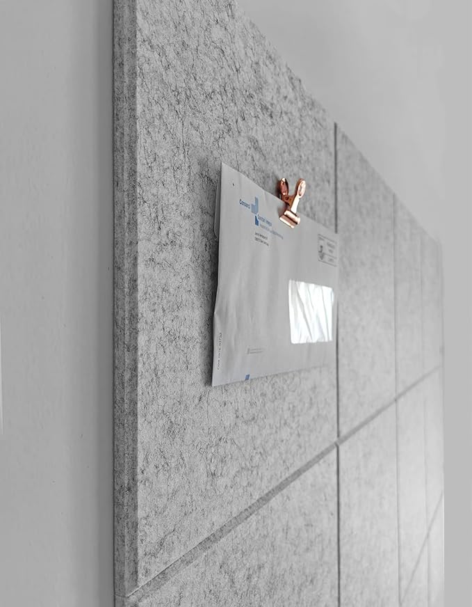 Large Cork Board Alternative - 12-Pack Felt Wall Tiles with Safe Removable Adhesive Tabs, Cork Wall Tiles Bulletin Board Home Office Essentials - Marble