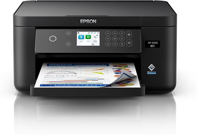 Epson Expression Home XP-5200 Wireless Color All-in-One Printer with Scan, Copy, Automatic 2-Sided Printing, Borderless Photos, 150-Sheet Paper Tray and 2.4" Color Display,Black