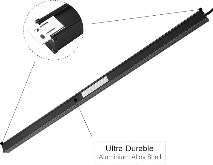 Long Heavy Duty 16 Outlet Large Metal Garage Workshop Multi Wide Industrial Power Strip. 6FT Cord 15A, 125V, 1875W (Black)