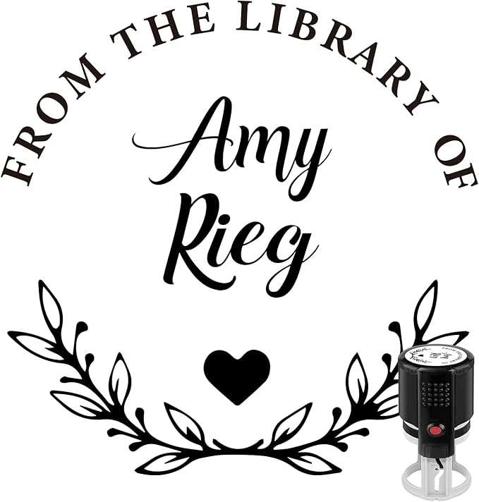 Custom Self-Inking Stamps | Personalized Book Stamp Gift for Book Lovers | 5 Ink Colors (Style06)