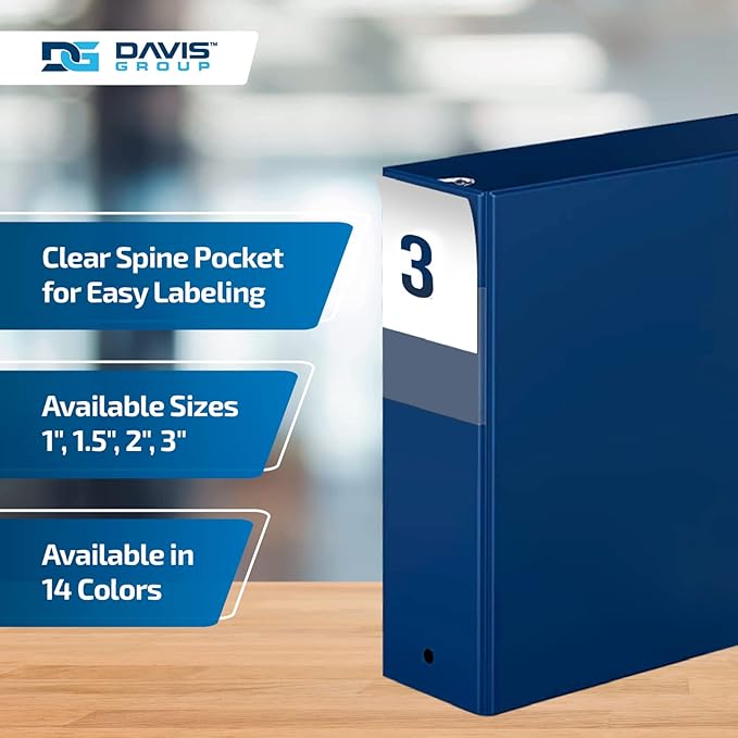 Premium Economy 6-Pack 3-Ring Binders for School or Office, Round-Ring Binders, 3 Inch, Royal Blue