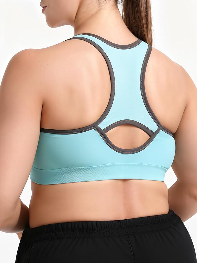 FITTIN Racerback Sports Bras for Women - Padded Seamless Support Bra for Yoga Gym Workout Fitness